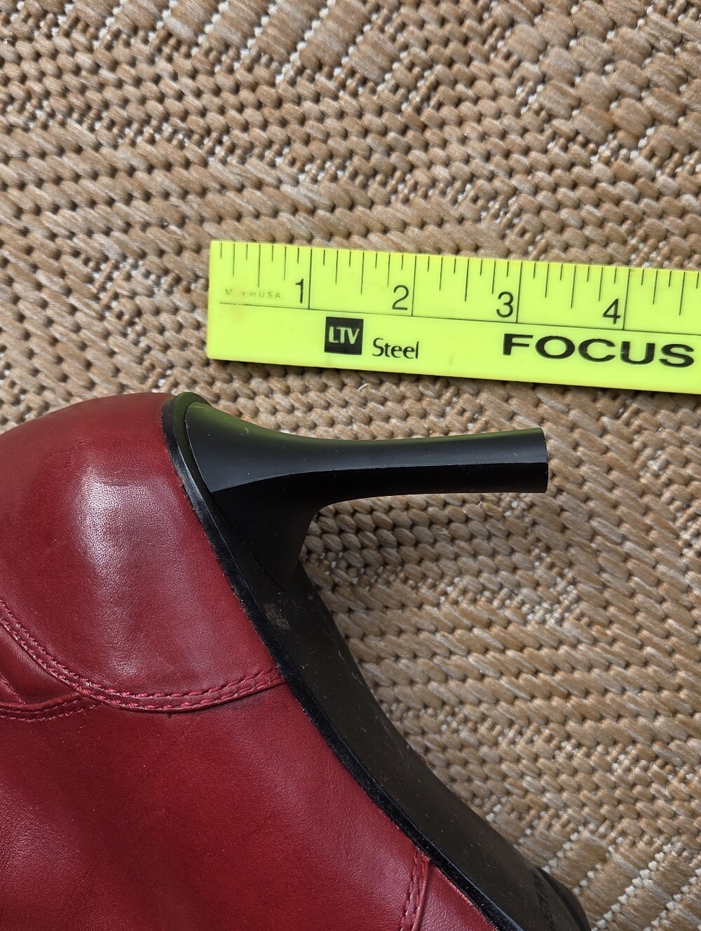 Women’s Red Leather Mid-Calf Boots - Picture 6 of 12